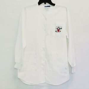 Angelica white long sleeve scrub top